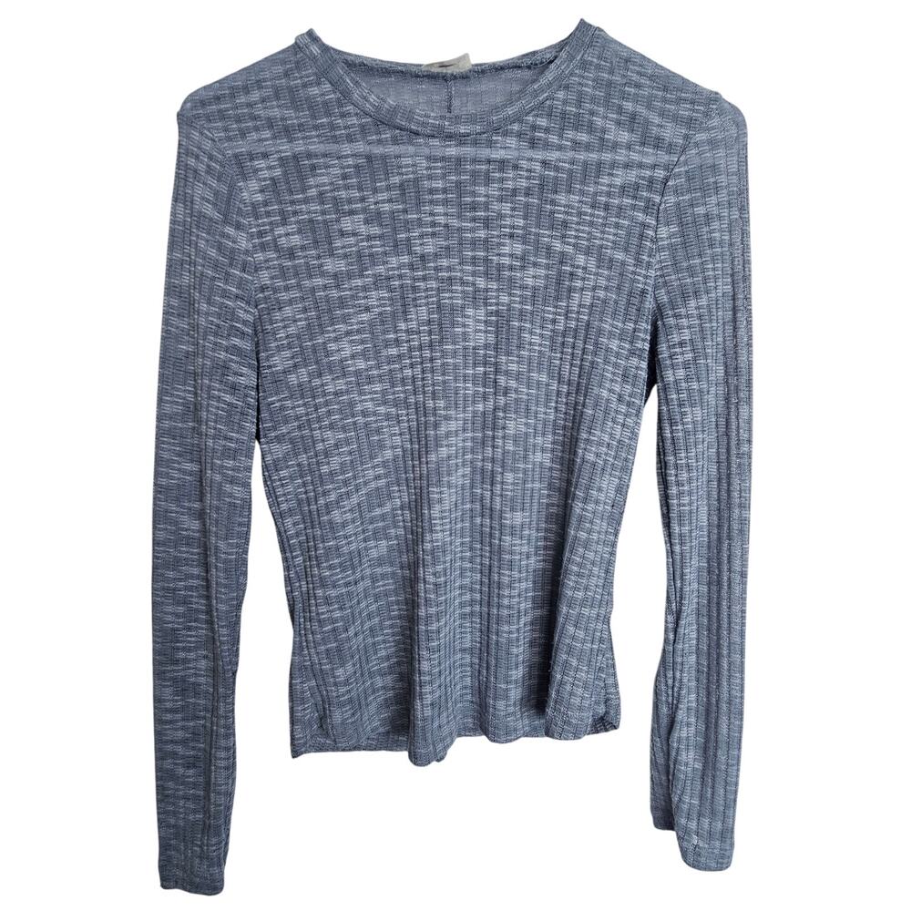 Free People Intimately Women Sheer Ribbed Crewneck Size S Minimalist Clean Girl